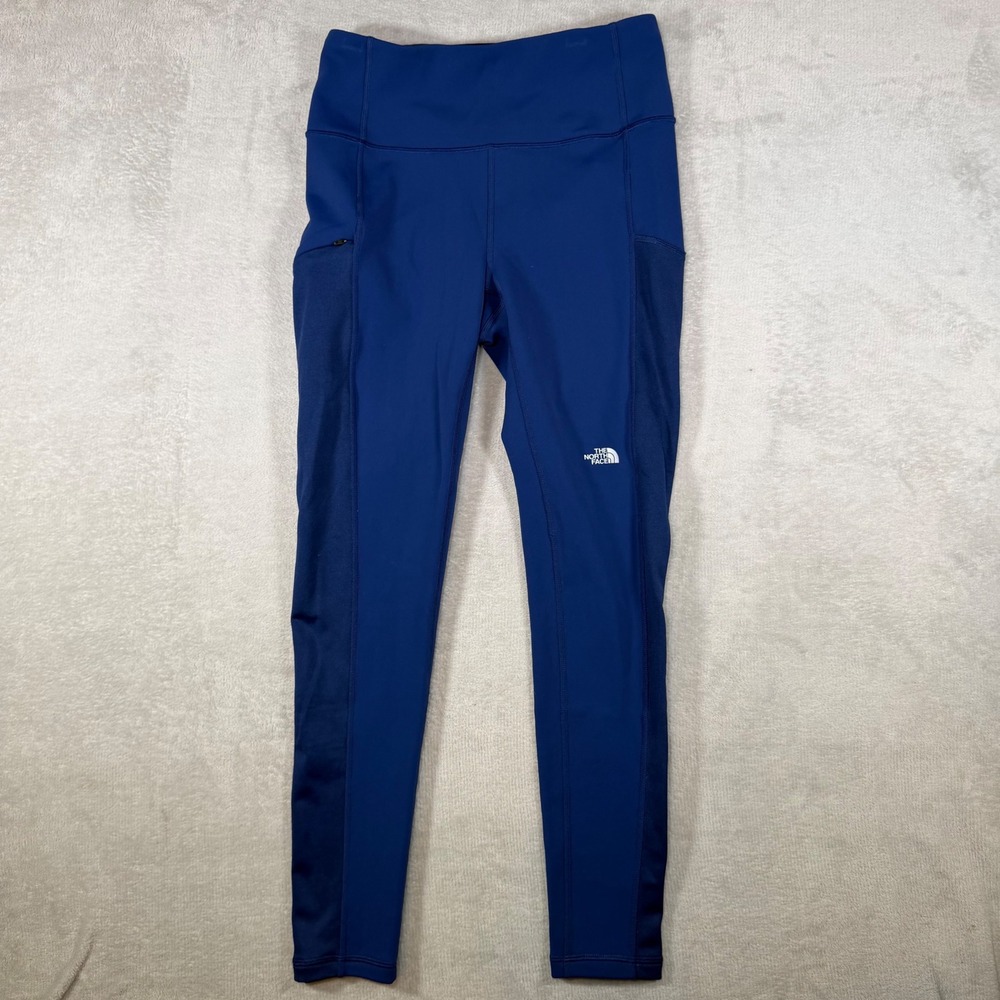 The North Face Womens Blue‎ High Rise Pocket Mesh Panel Athletic Leggings Size M